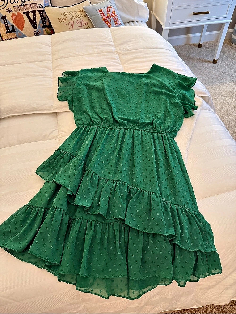 ee:some Green Ruffle Mini Dress Size Small Like New